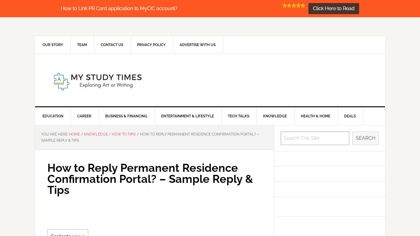Permanent Residence Confirmation Portal Email - How To Reply